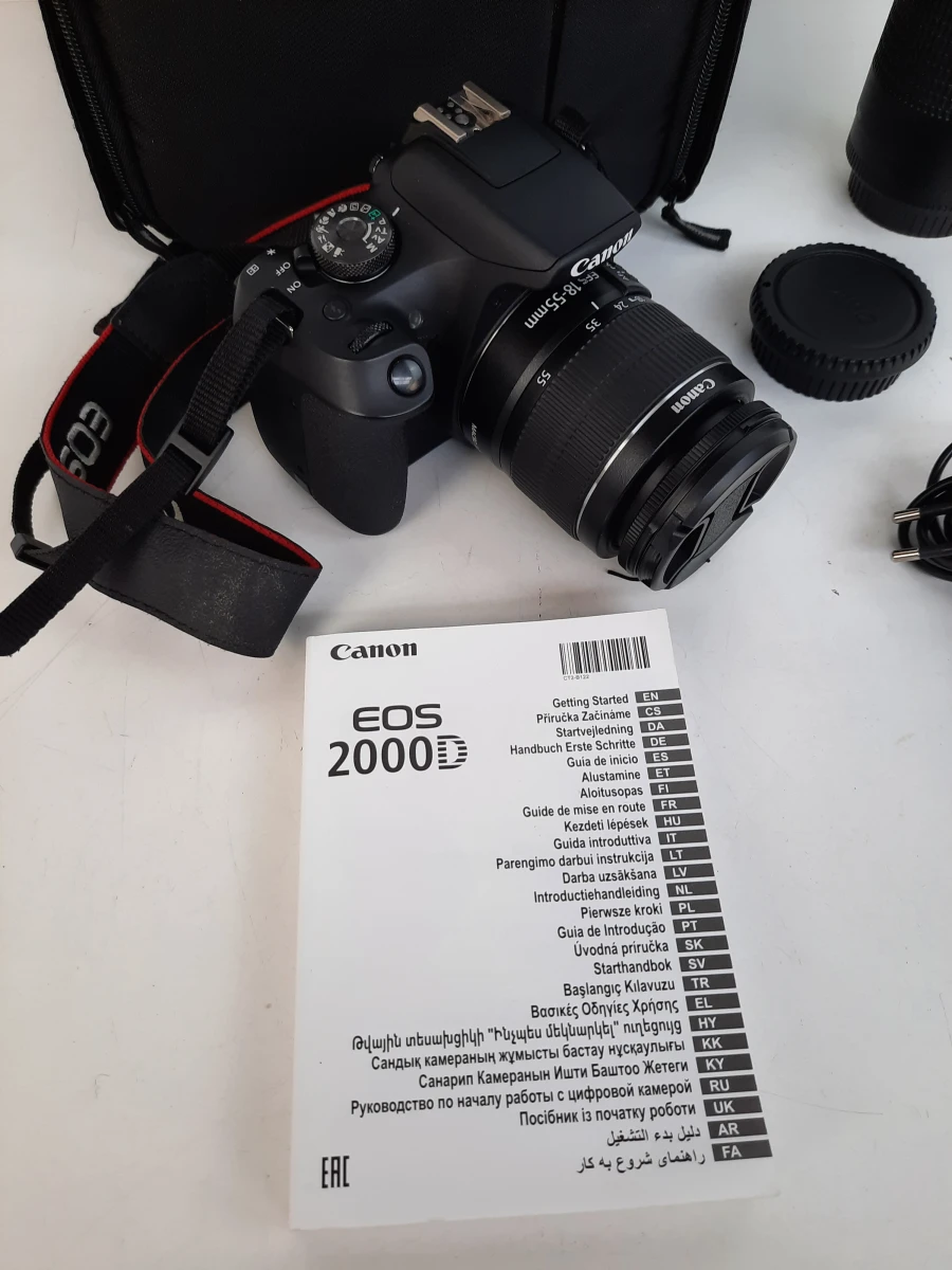 Complete Canon EOS 2000D Spiegelreflexcamera Set – Incl. 2 Lenzen & Tas (Zgan)