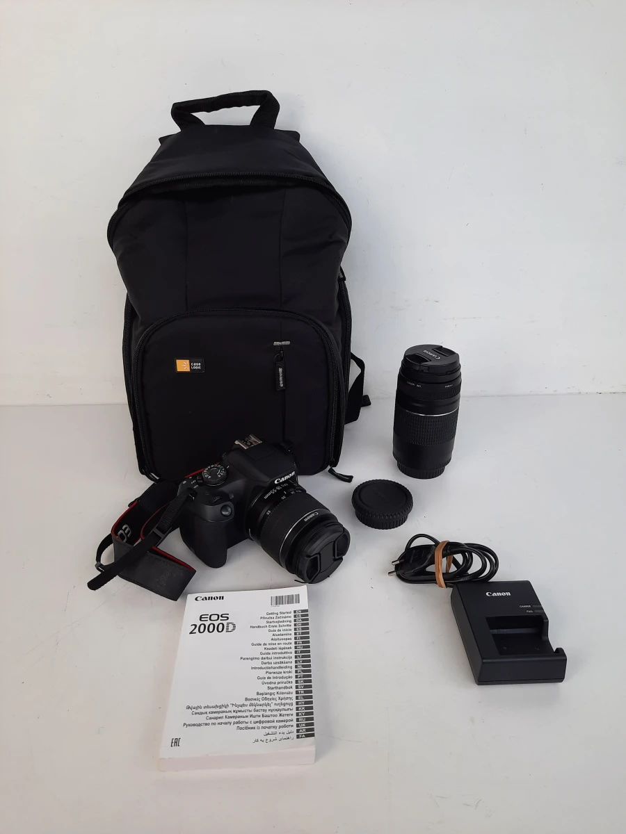 Complete Canon EOS 2000D Spiegelreflexcamera Set – Incl. 2 Lenzen & Tas (Zgan)