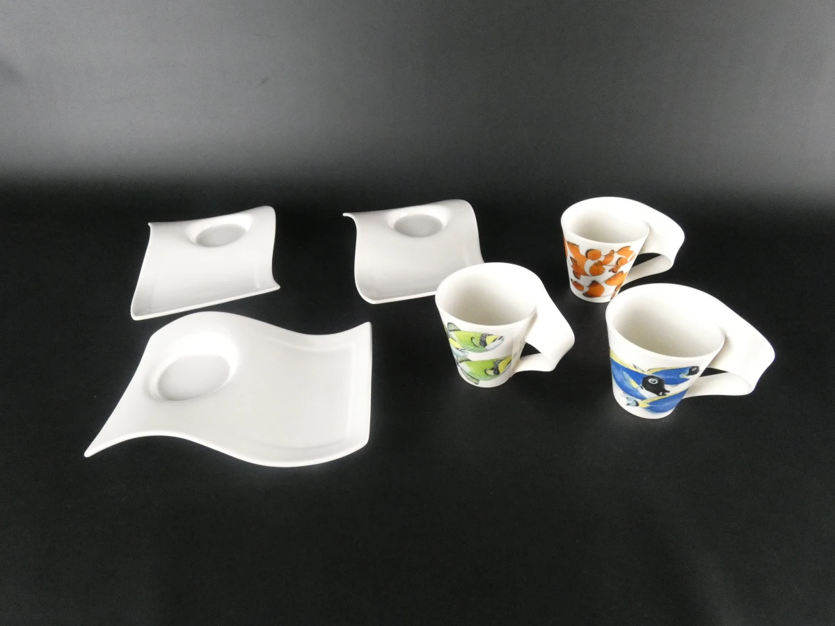 Villeroy & Boch koffieset met 3 kopjes en schotels