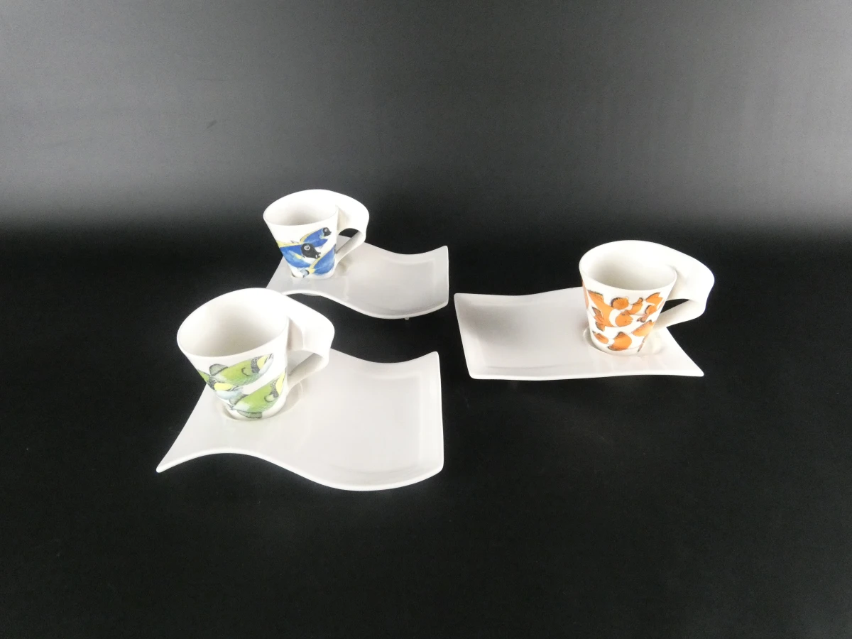 Villeroy & Boch koffieset met 3 kopjes en schotels