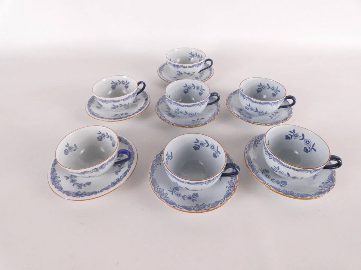 Set van 7 vintage kop en schotels Rörstrand Ostindia