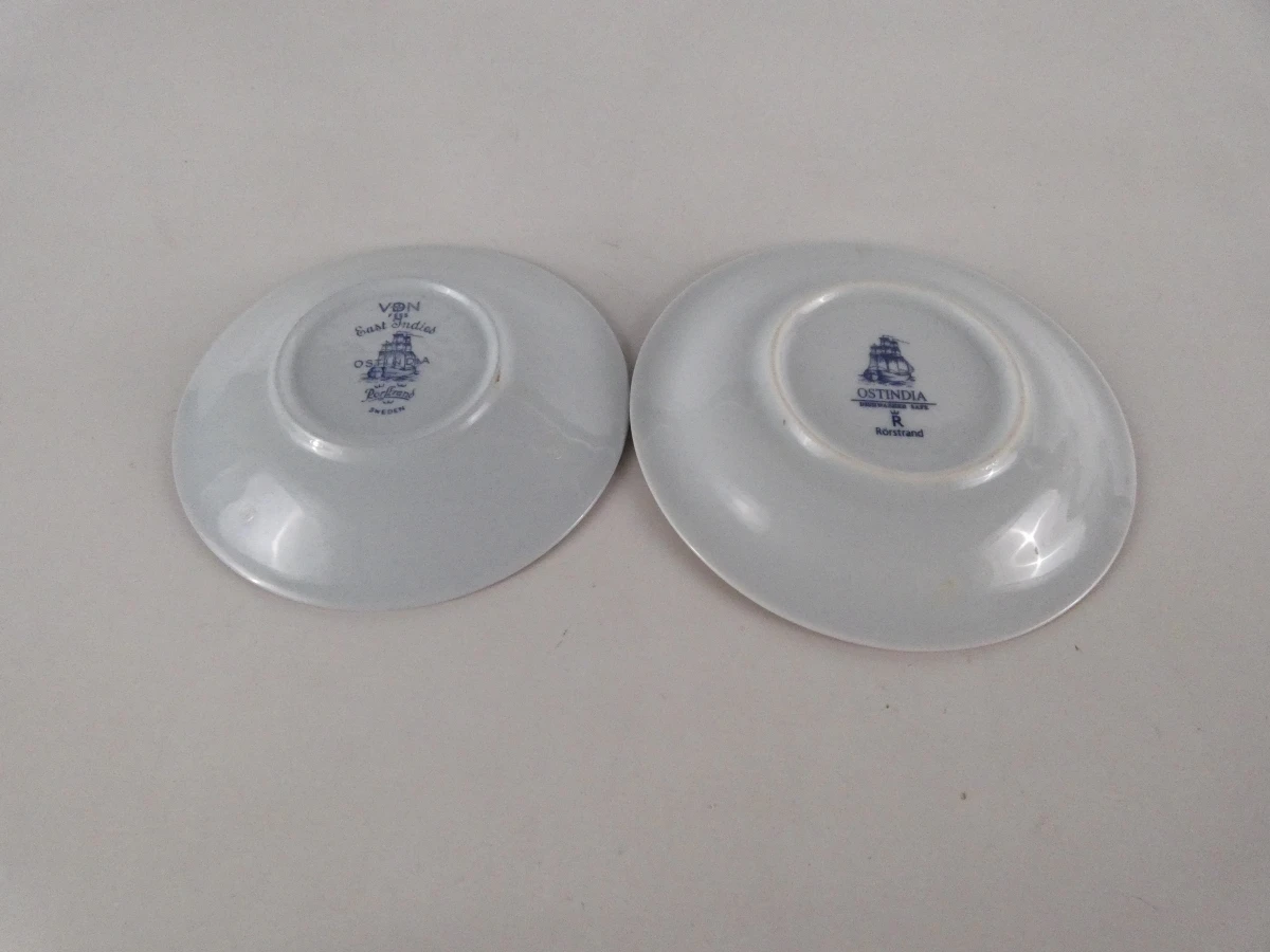 Set van 7 vintage kop en schotels Rörstrand Ostindia