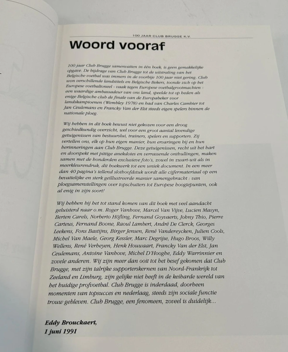 Boek 100 jaar Club Brugge KV
