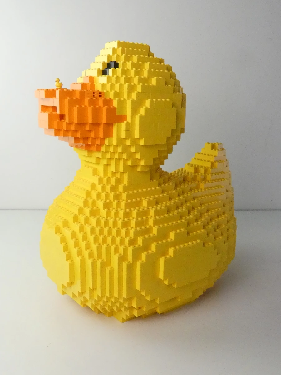 Gele eend van LEGO blokken