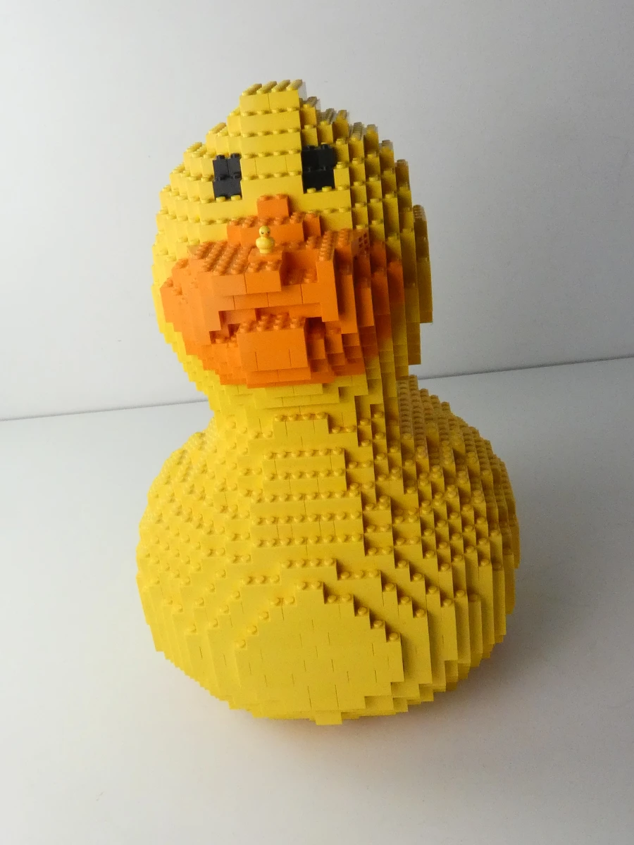 Gele eend van LEGO blokken