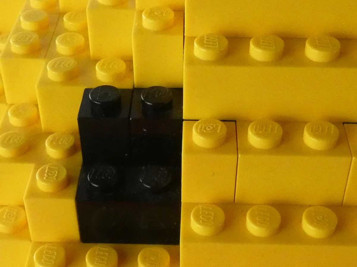 Gele eend van LEGO blokken