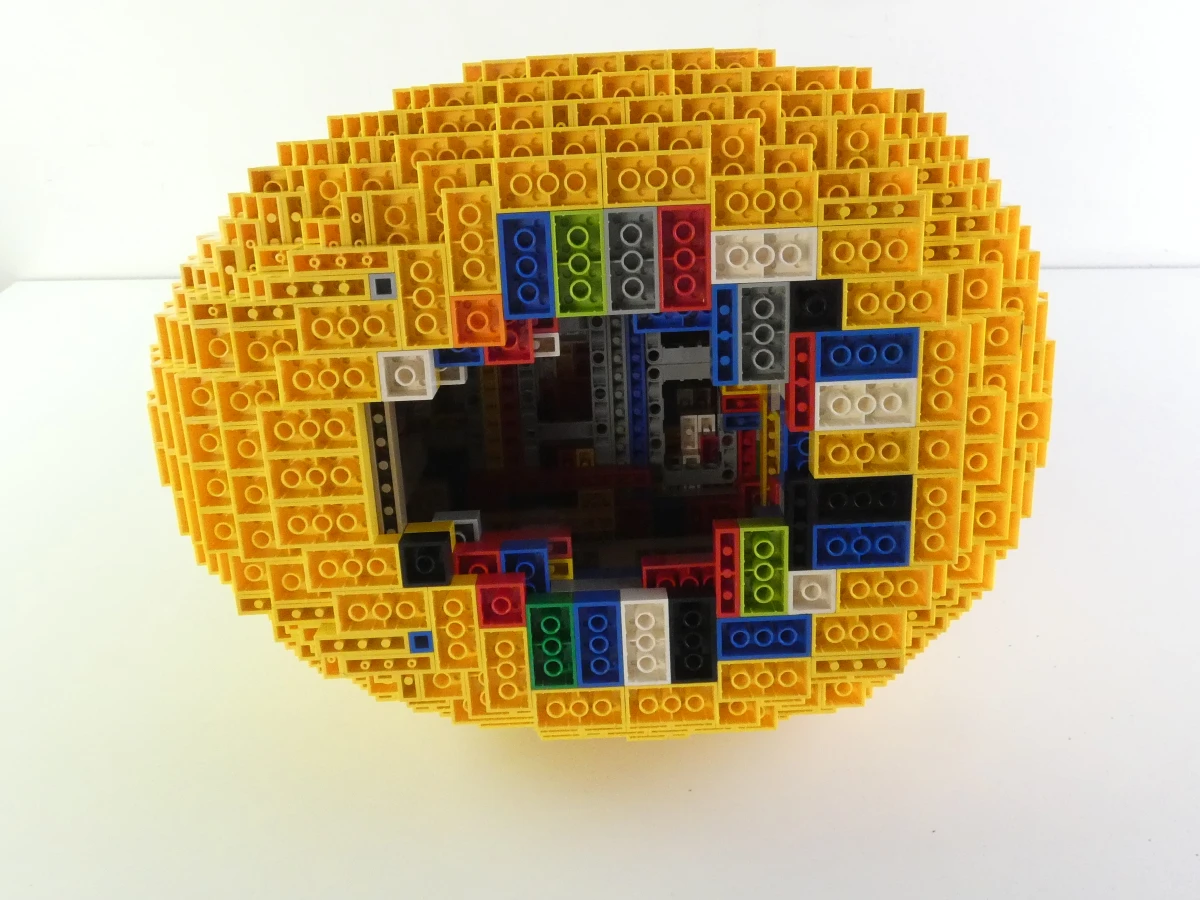 Gele eend van LEGO blokken