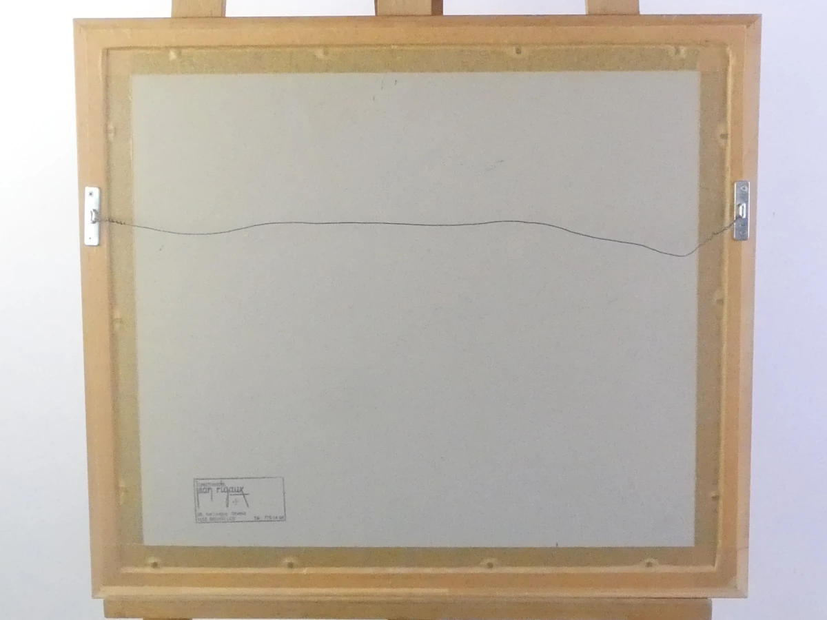 Set van 2 ingekaderde zwart-wit grafische prenten van dorpsgezichten