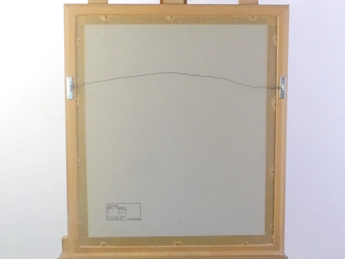 Set van 2 ingekaderde zwart-wit grafische prenten van dorpsgezichten