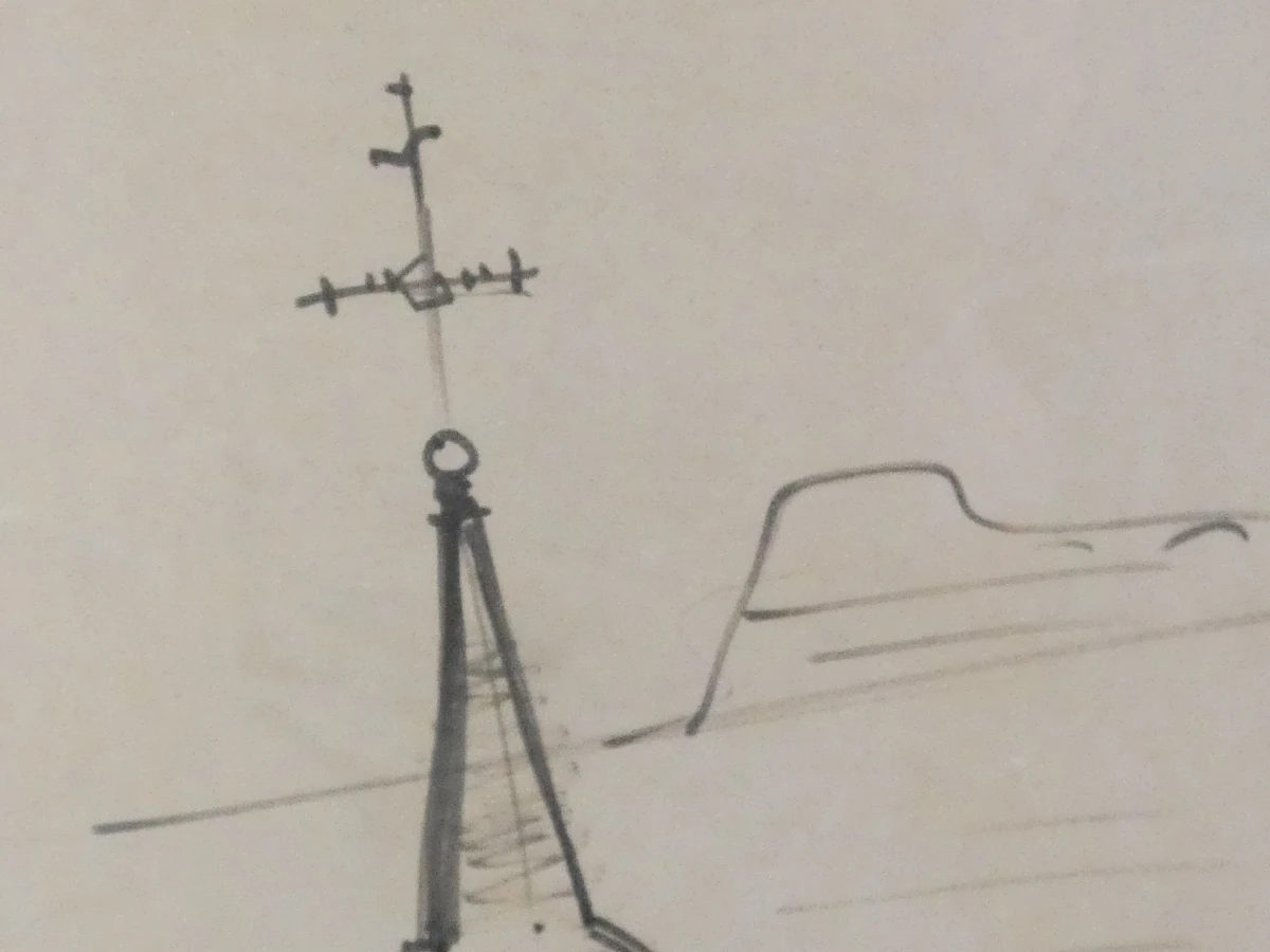 Set van 2 ingekaderde zwart-wit grafische prenten van dorpsgezichten