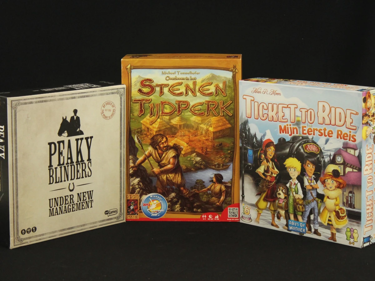 Set van 3 gezelschapsspellen in goede staat