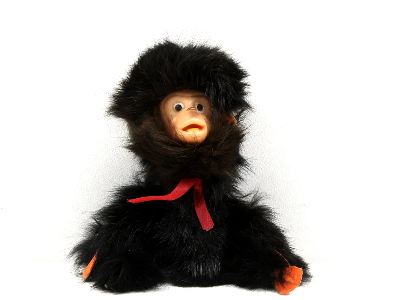 Vintage Japanse Rubber-Face Kermisaapjes van Konijnenbont, Jaren 1950-1960