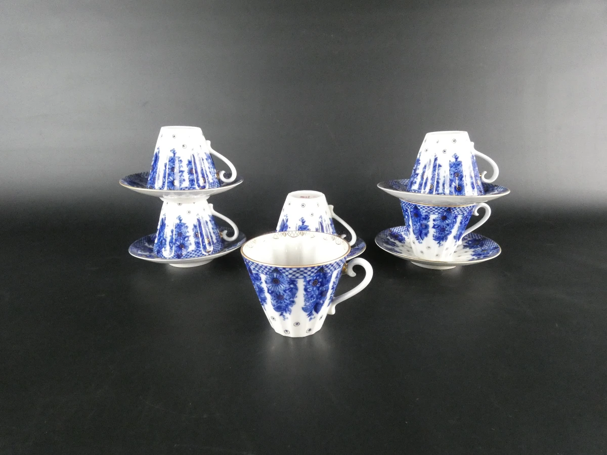 Leningrad verguld thee- en koffieset