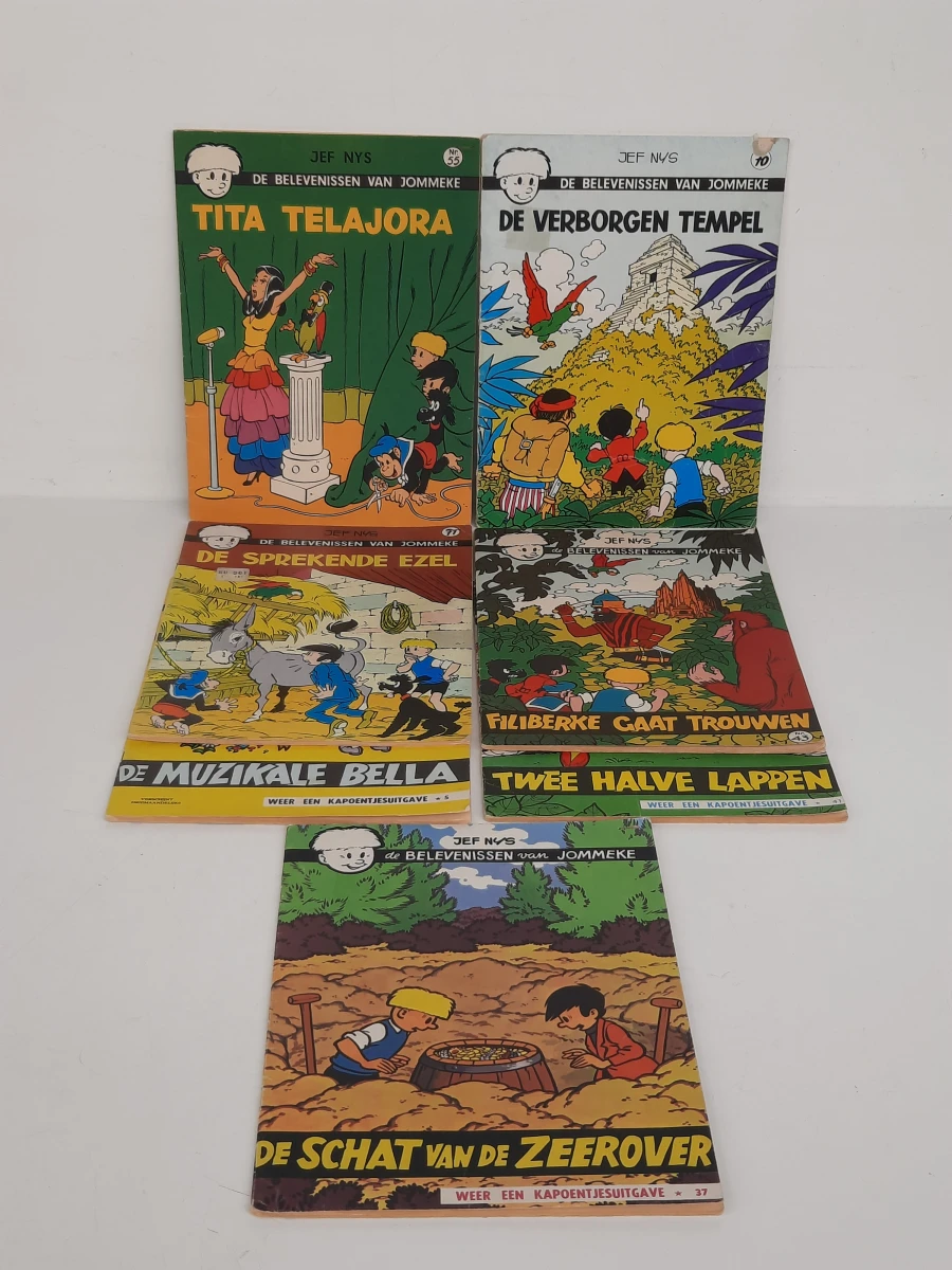 Grote Stapel Vintage Jommeke Stripboeken – Jef Nys – Jaren '60 / '70 / '80 (Kapoentjesuitgaven)
