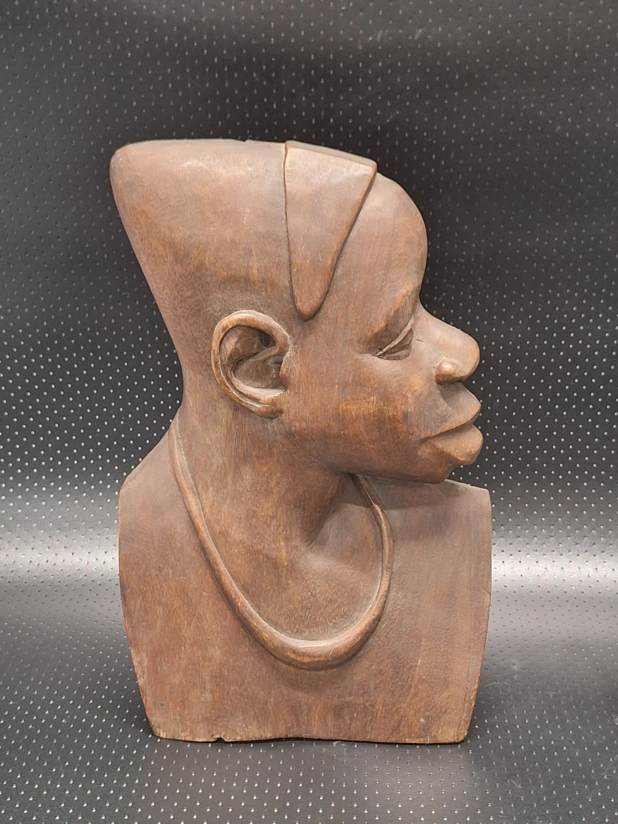 Unieke set Afrikaanse houten wandpanelen - Mid-Century Modern (man en vrouw)