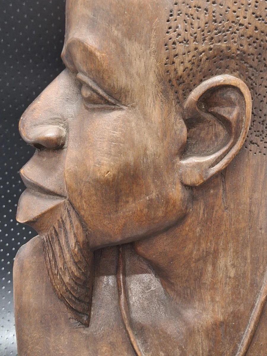 Unieke set Afrikaanse houten wandpanelen - Mid-Century Modern (man en vrouw)