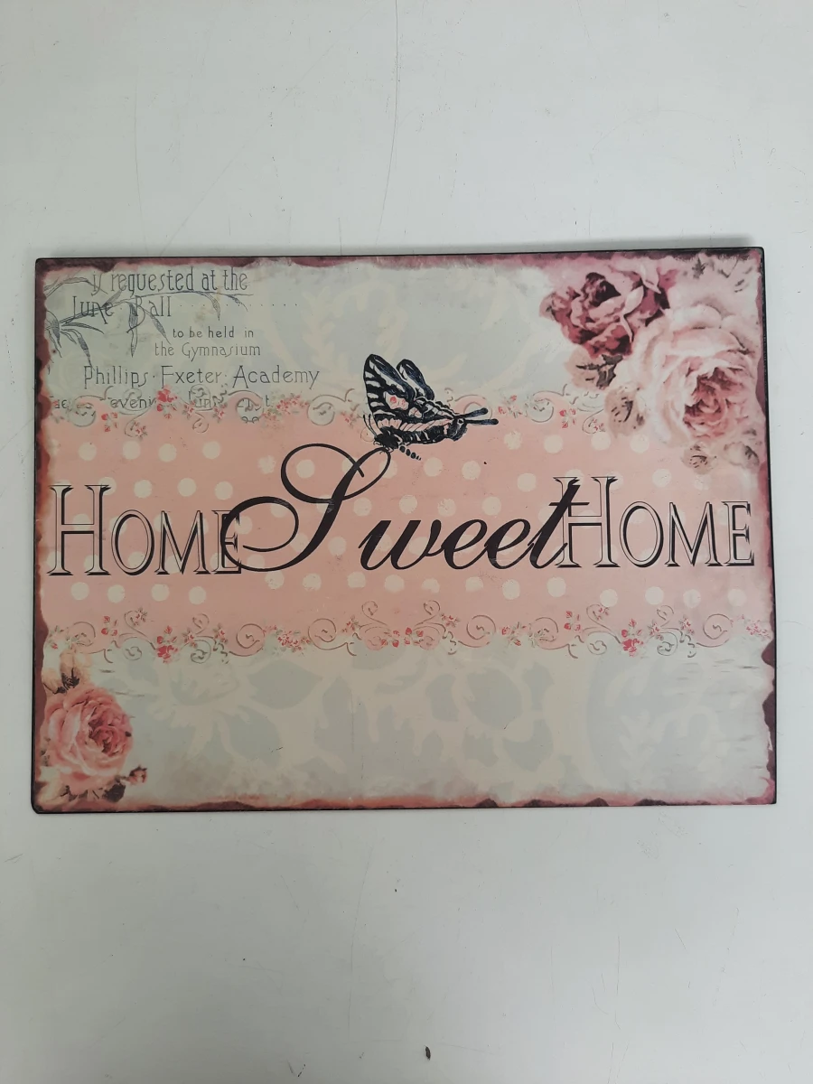 Set van 2 Vintage-Style Metalen Wandborden – 'Kitchen Rules' & 'Home Sweet Home'