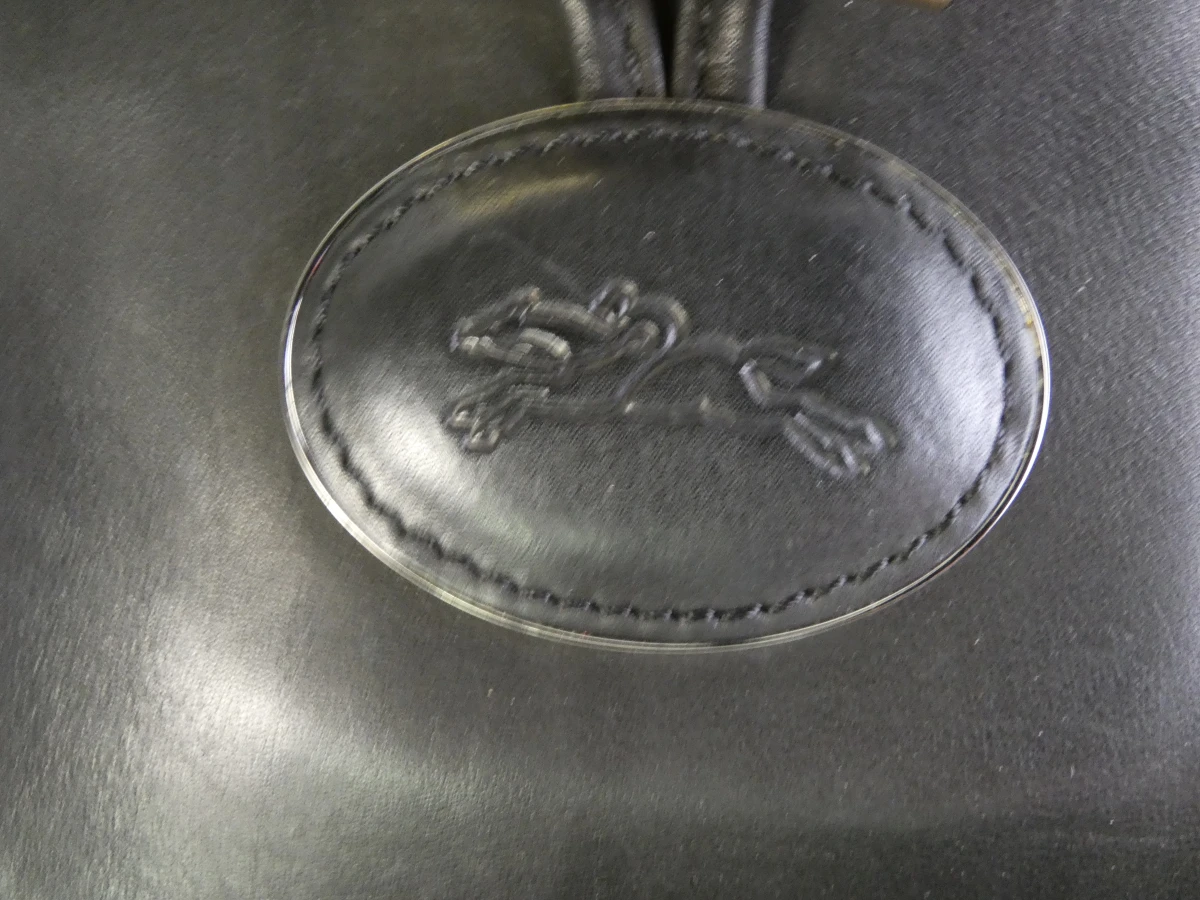 Zwarte leren handtas Longchamp Roseau made in Marokko