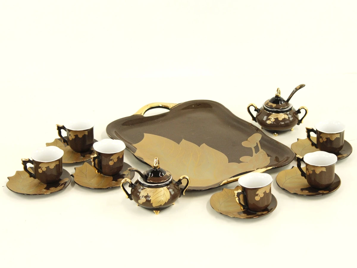 Yamassen Mia Collection fijn porselein koffieservies met 24-karaats vergulding