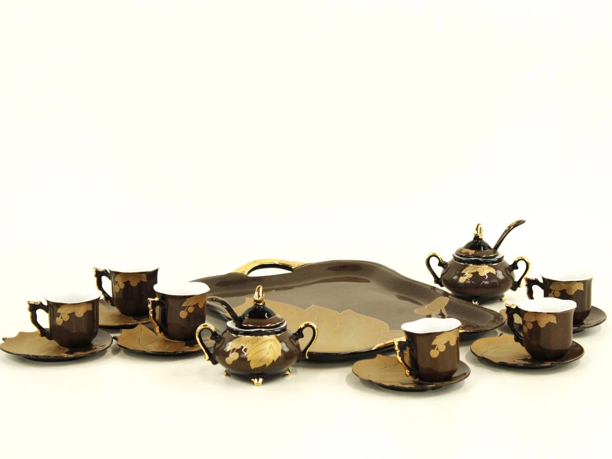 Yamassen Mia Collection fijn porselein koffieservies met 24-karaats vergulding