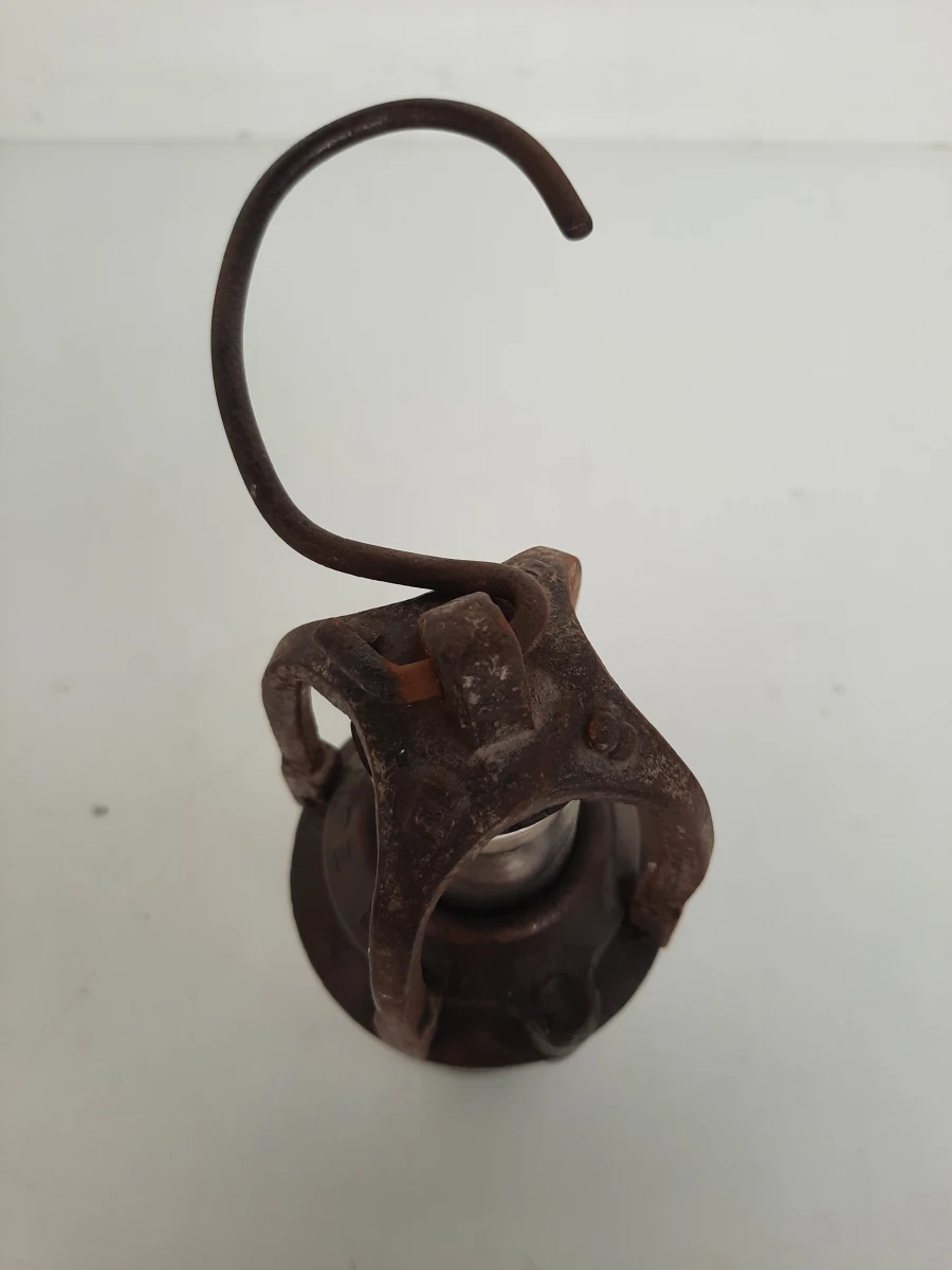 Antieke Elektrische Mijnwerkerslamp (ca. 1920–1940) – Brons/Laiton – Genummerd '12228'