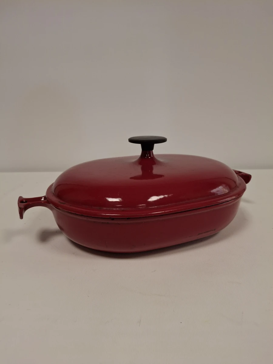 Geëmailleerde braadpan met deksel "LE CREUSET"
