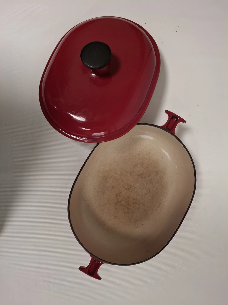 Geëmailleerde braadpan met deksel "LE CREUSET"