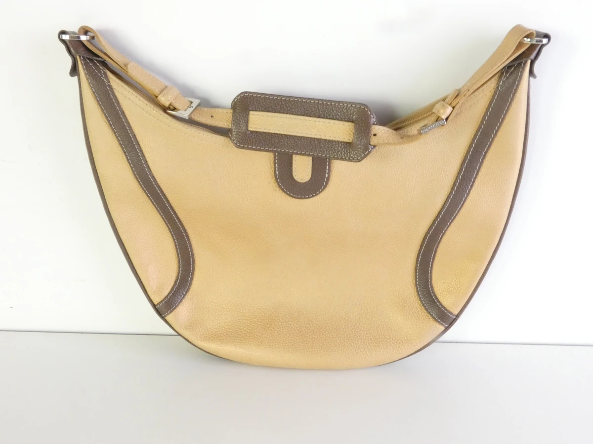Longchamp schoudertas in beige leder