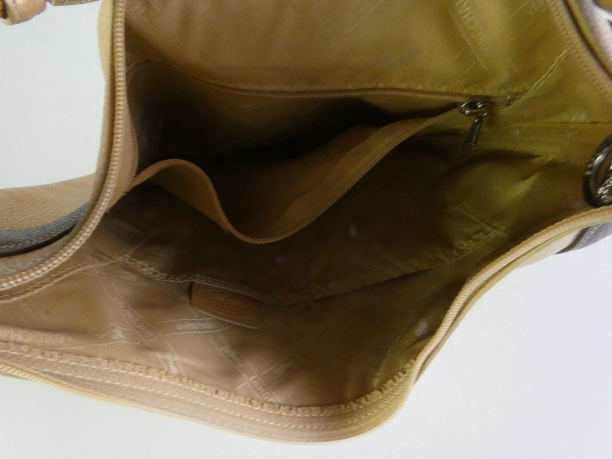Longchamp schoudertas in beige leder
