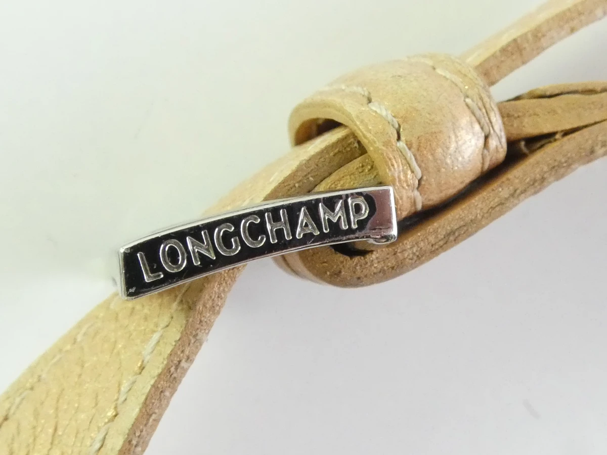 Longchamp schoudertas in beige leder