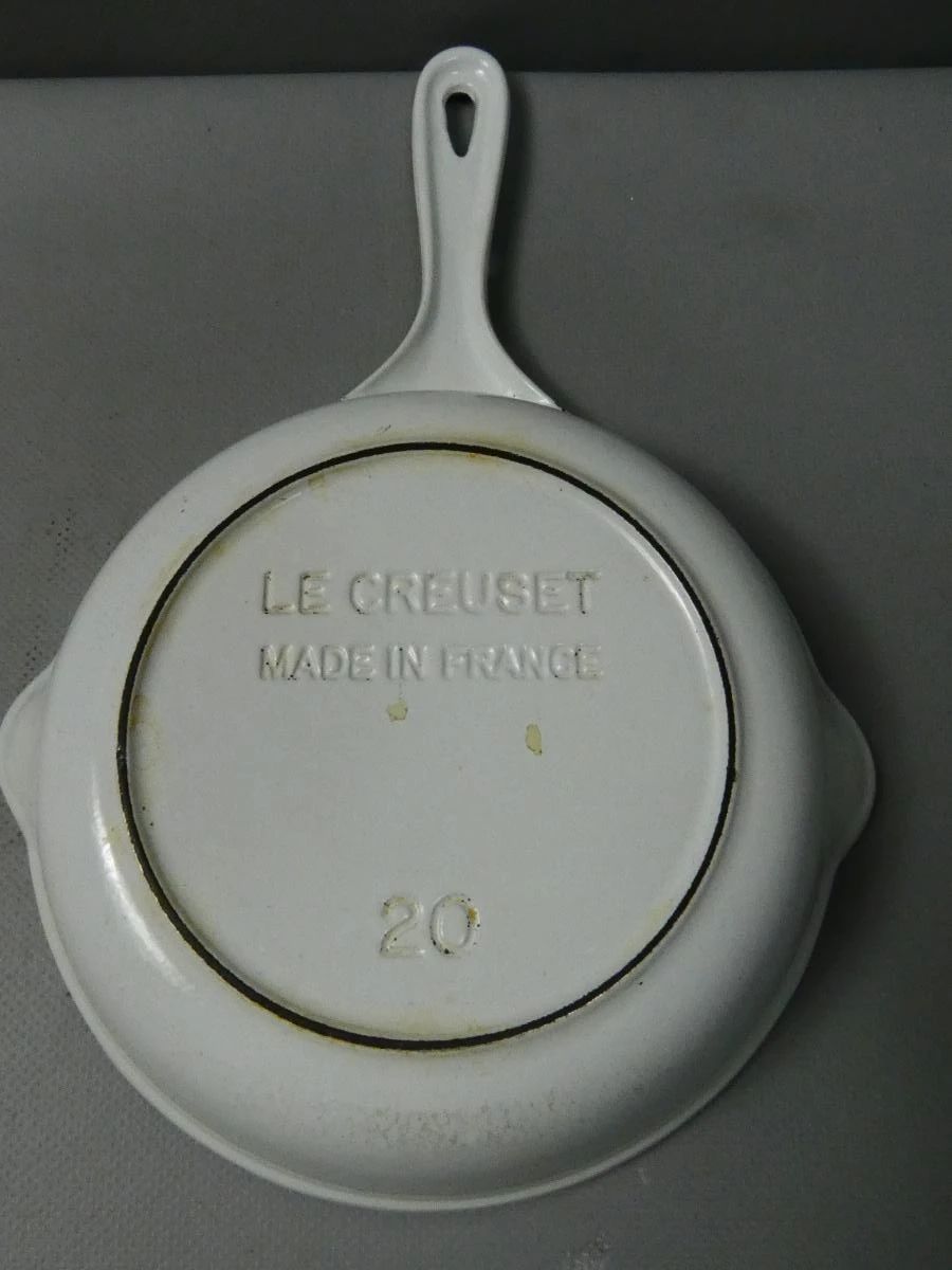 Witte gietijzeren Le Creuset koekenpan 20 cm
