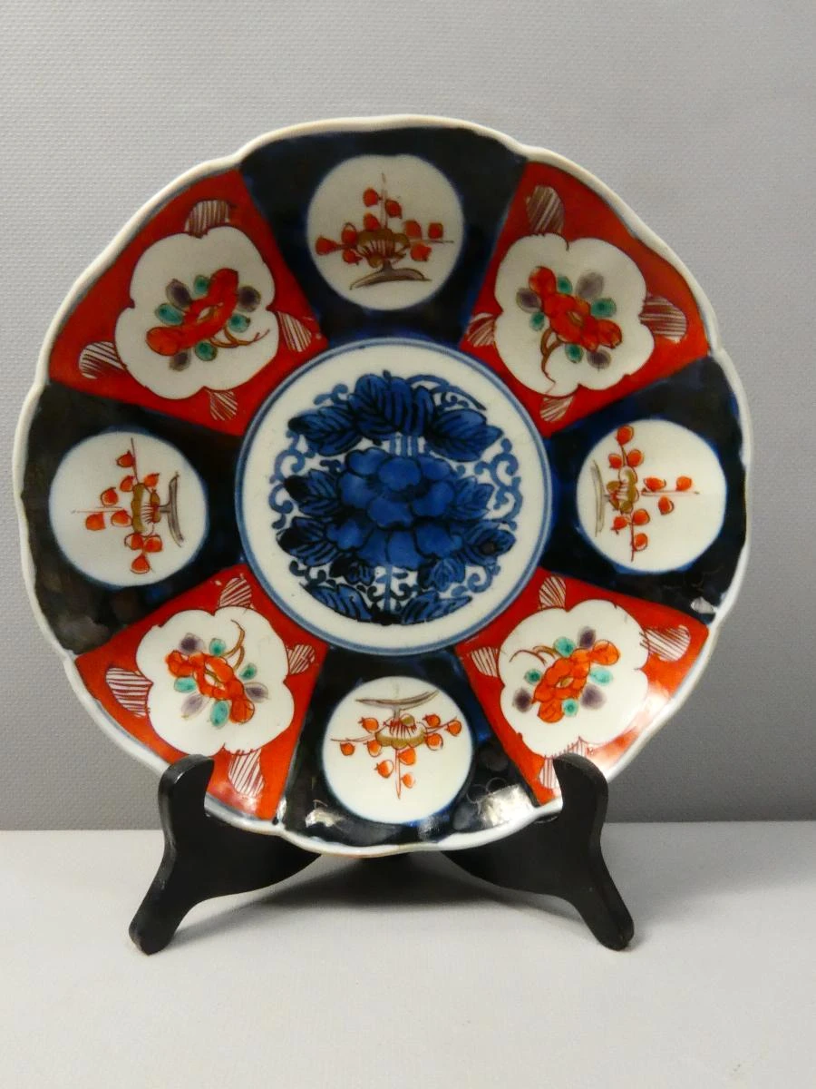 Antiek Arita Imari-bord: Edo Meiji Japanse porseleinen schaal