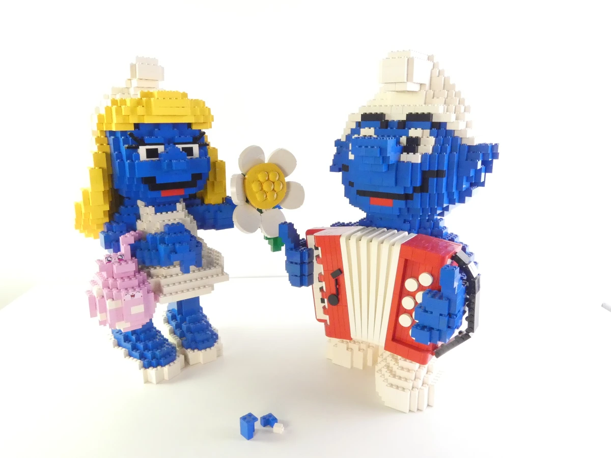 Lego Smurfen bouwfiguren, set van 2