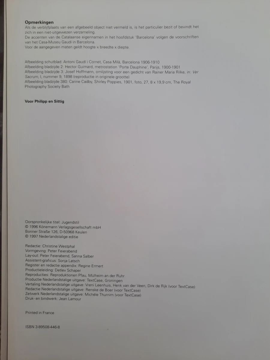 Luxe Kunstboek: "Jugendstil" – Gabriele Fahr-Becker (Könemann, 1997)