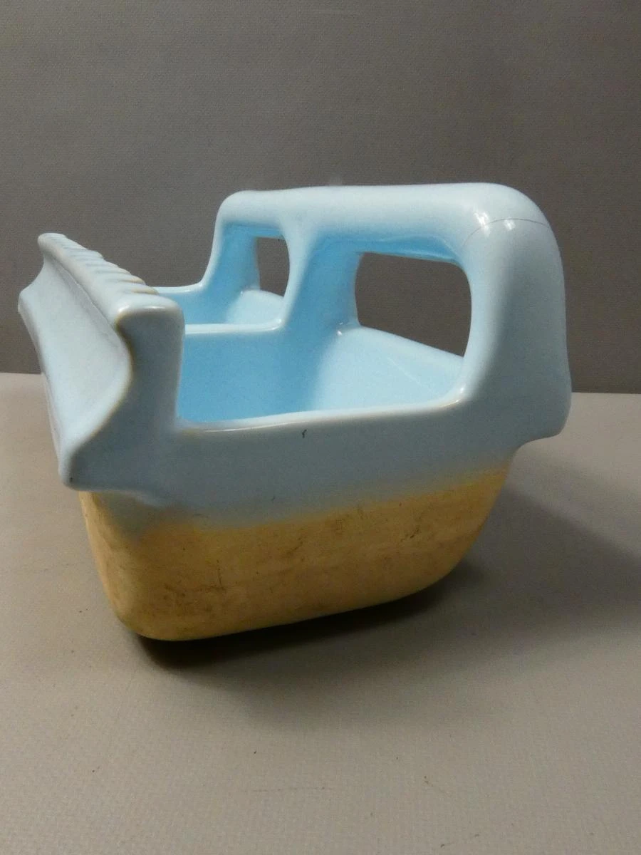 Vintage keramische zeepbak met geïntegreerde handgreep