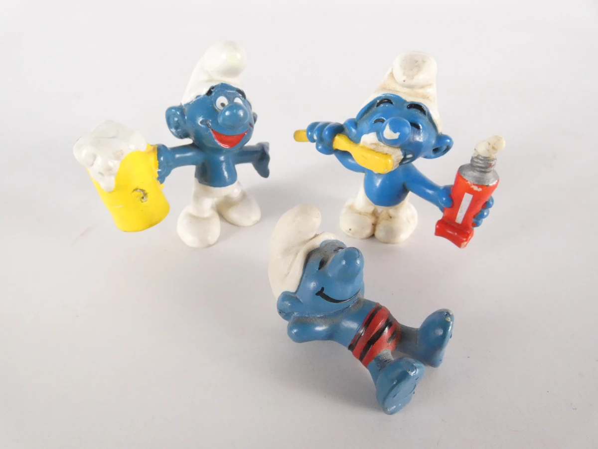 Set van 16 vintage Smurfen beeldjes
