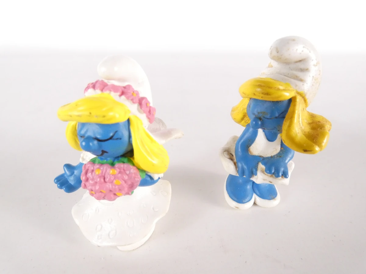 Set van 16 vintage Smurfen beeldjes