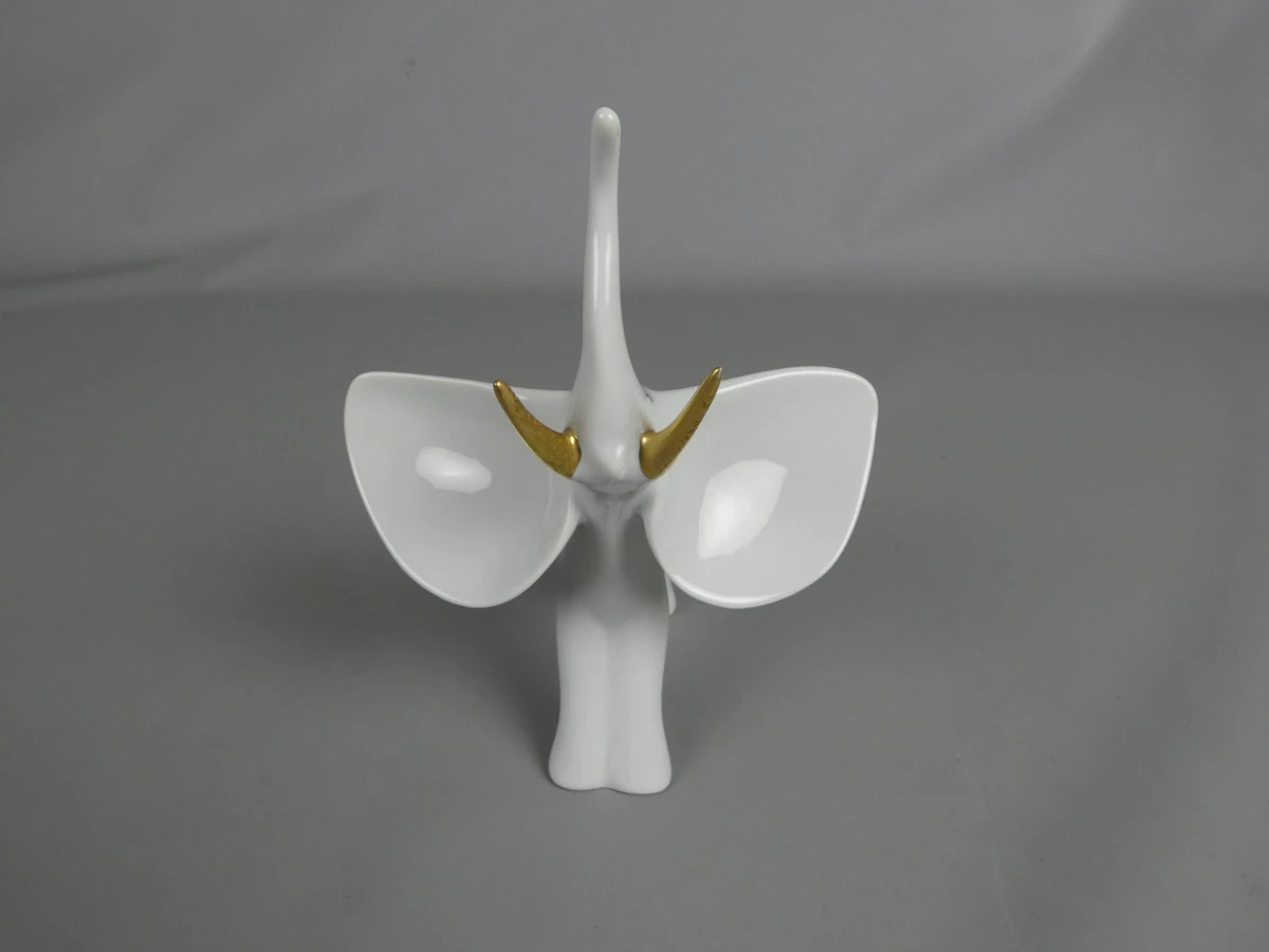 Hollohaza Porseleinen Olifant met Gouden Details