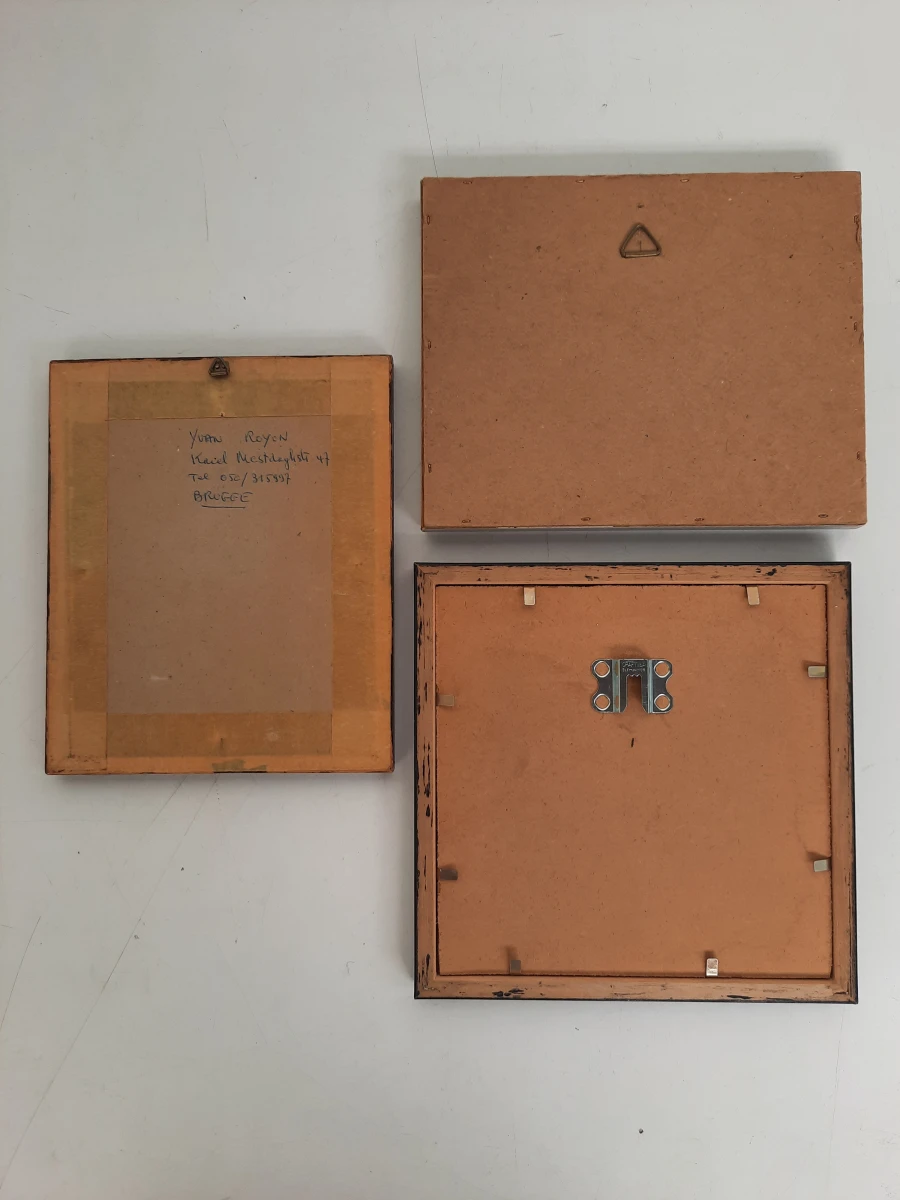 Set van 3 sfeervolle ingelijste kunstwerken / prenten (o.a. Yvan Royon)