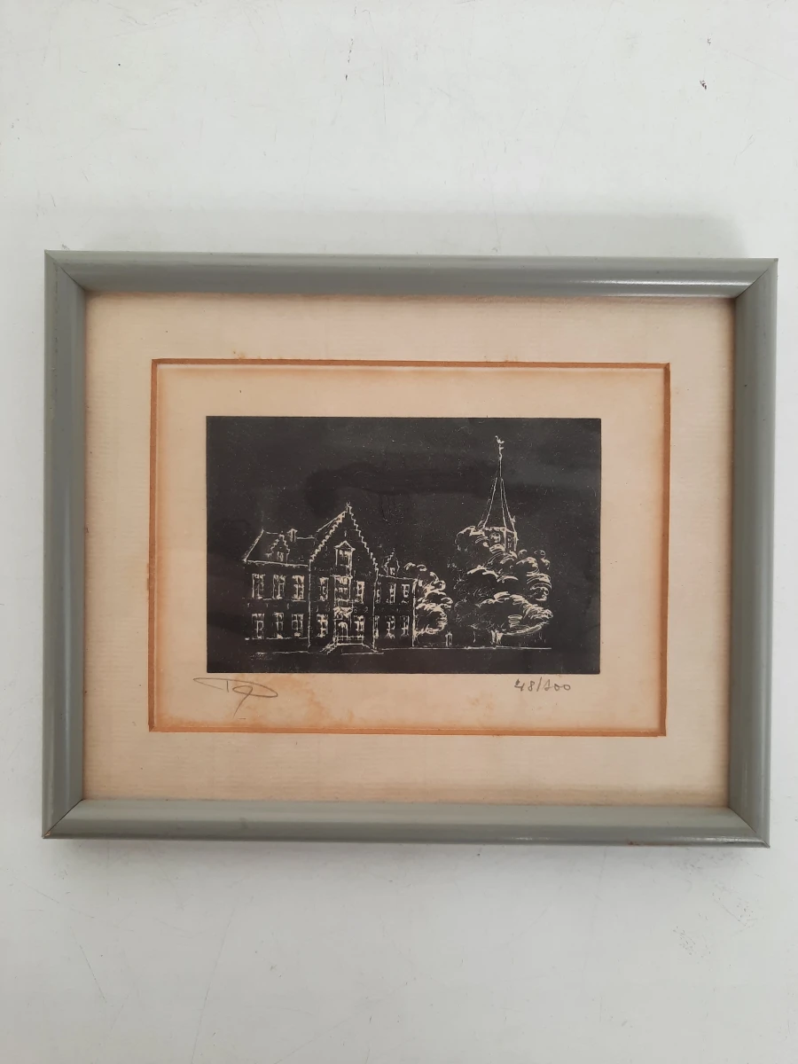 Set van 3 sfeervolle ingelijste kunstwerken / prenten (o.a. Yvan Royon)