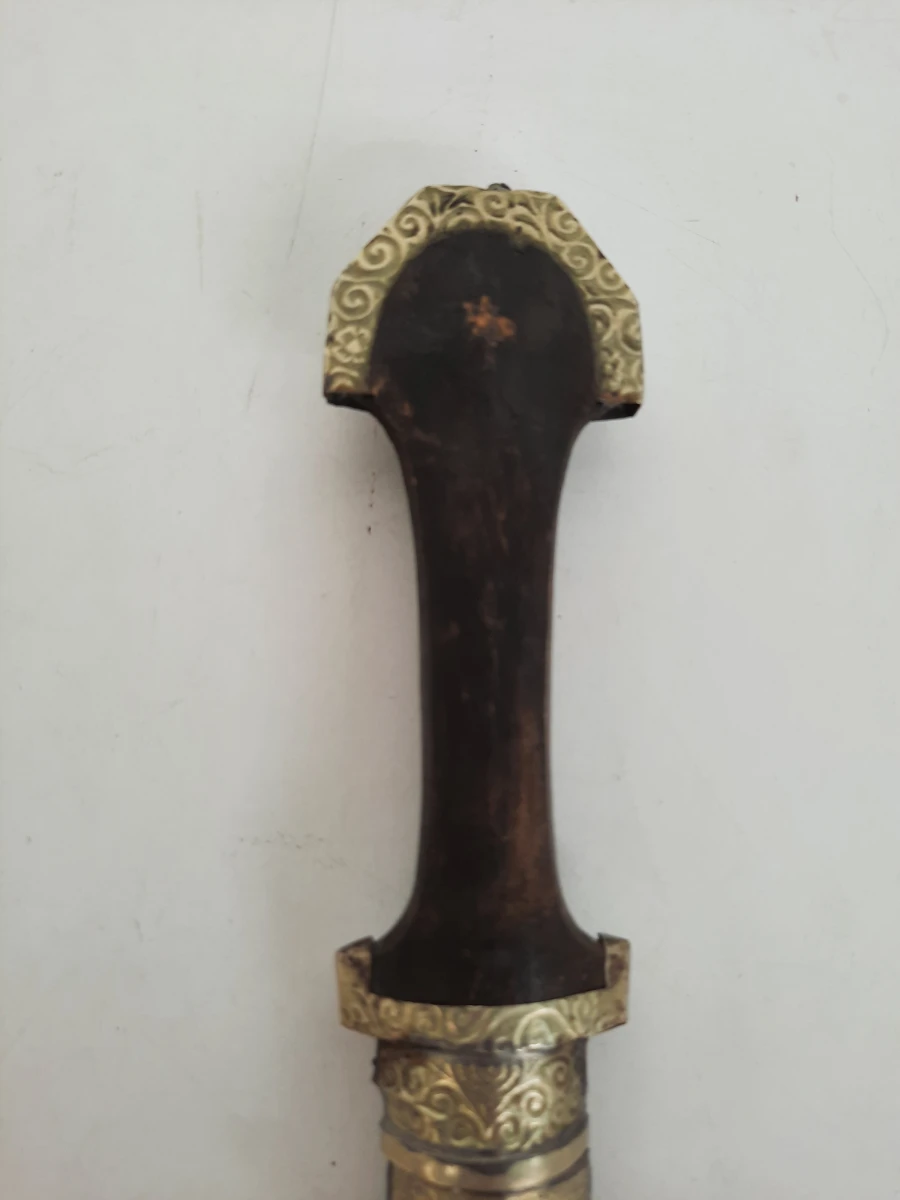 Antieke/Vintage Arabische Khanjar / Jambiya Dolk met Geciseleerde Schede
