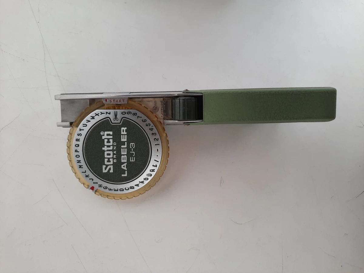 Vintage 3M Scotch Labeler EJ-3 Kantoorset in Originele Luxe Koffer – Jaren '70