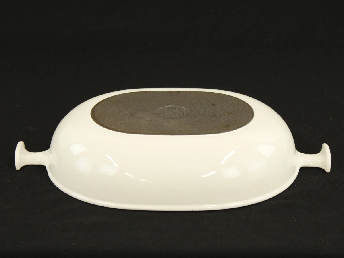 Set Le Creuset gietijzeren pannen en ovenschaal