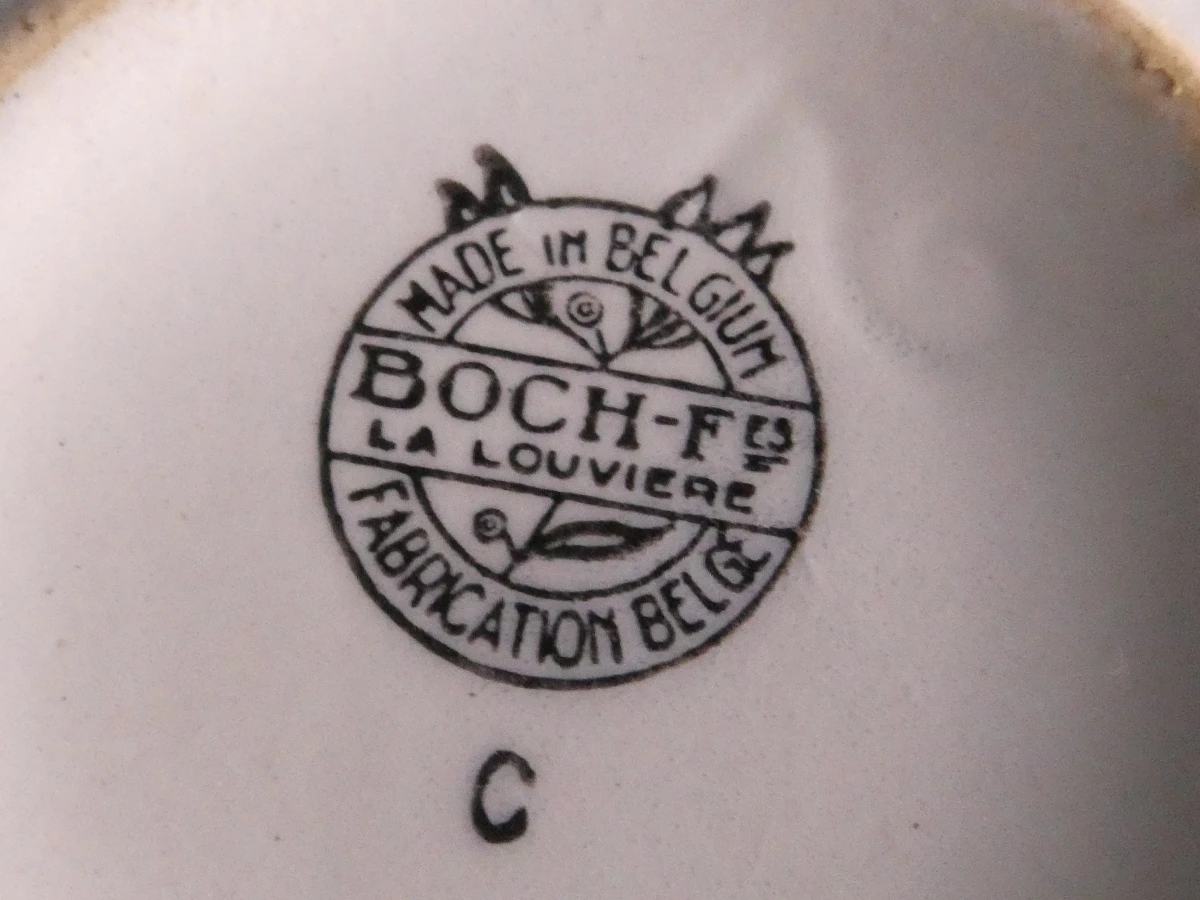 Vintage Boch La Louvière servies met blauw decor(57 stuks)
