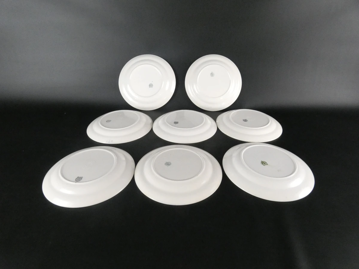 Vintage Boch La Louvière servies met blauw decor(57 stuks)