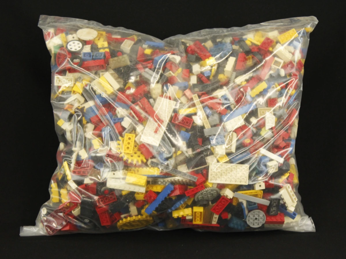 Zak met 5 kg gemengde lego bouwstenen