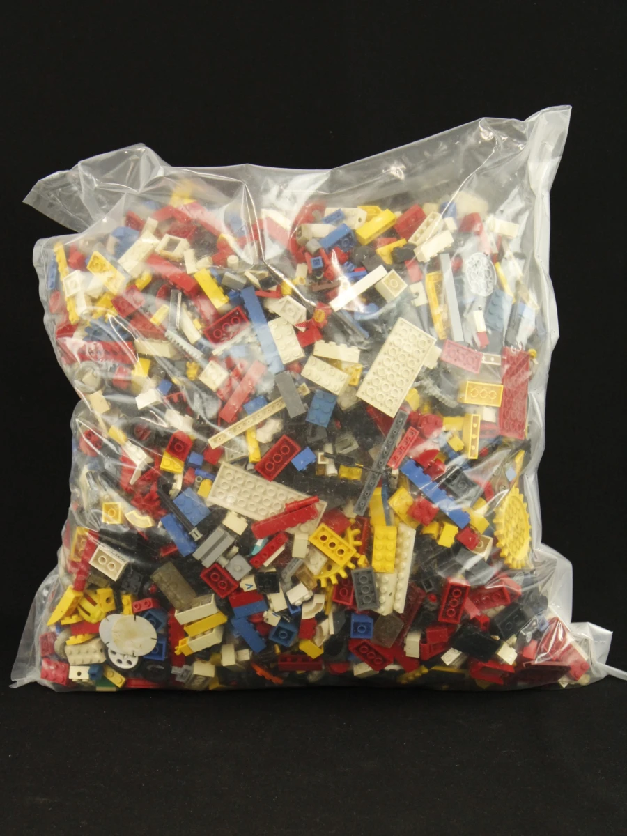 Zak met 5 kg gemengde lego bouwstenen