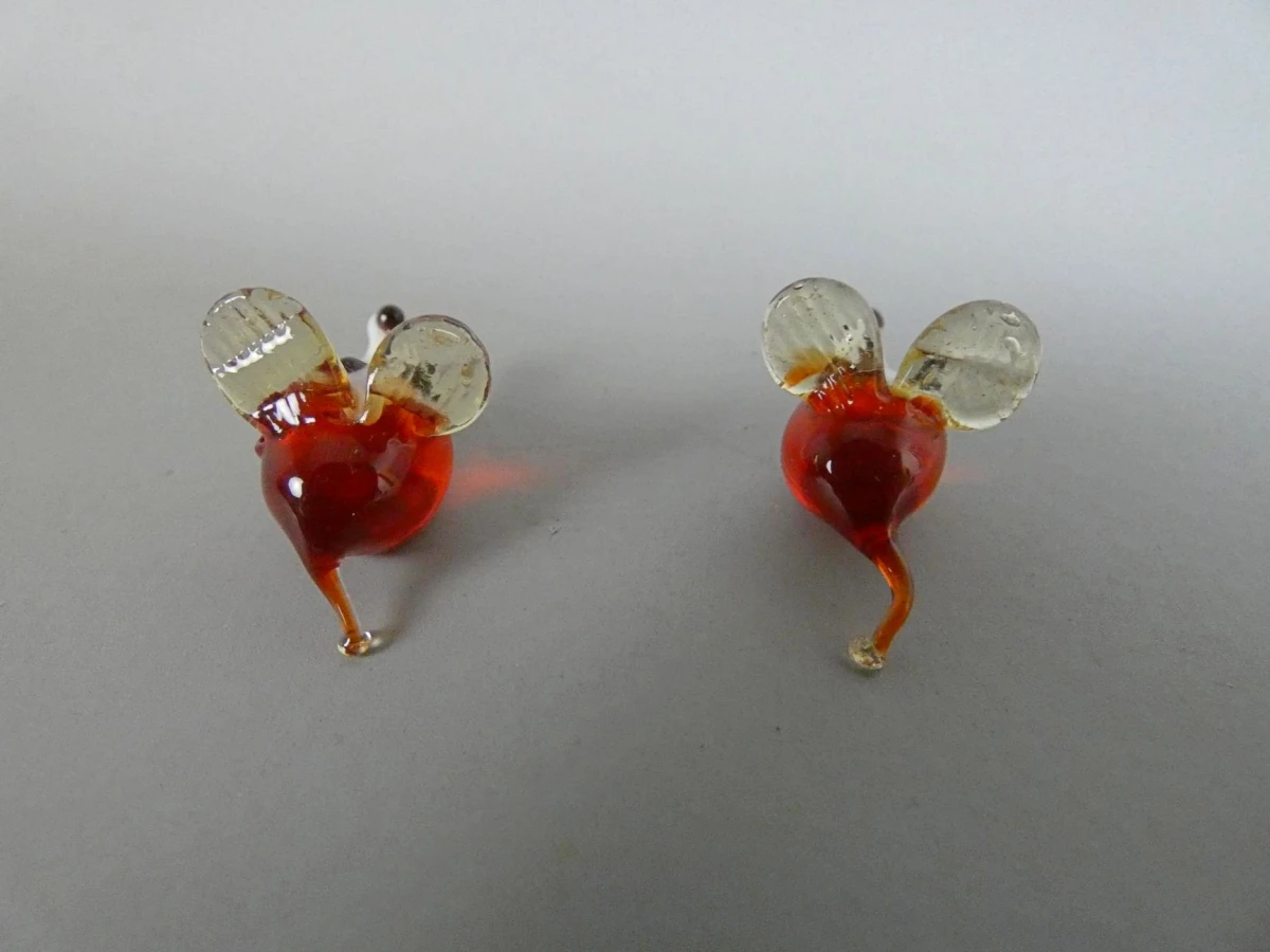 2 Glazen miniatuurmuisjes