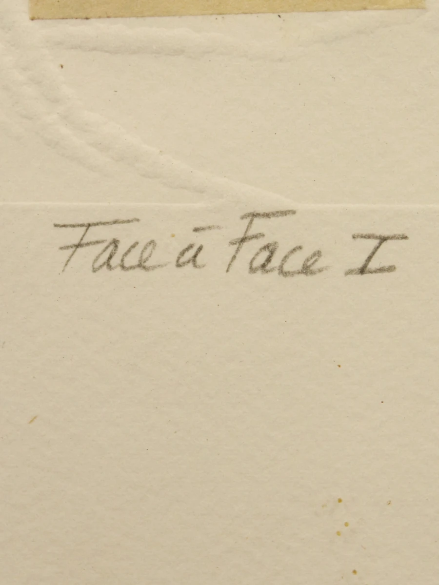 Gesigneerde grafisch werk 'Face à Face I' van Christiane Frenay