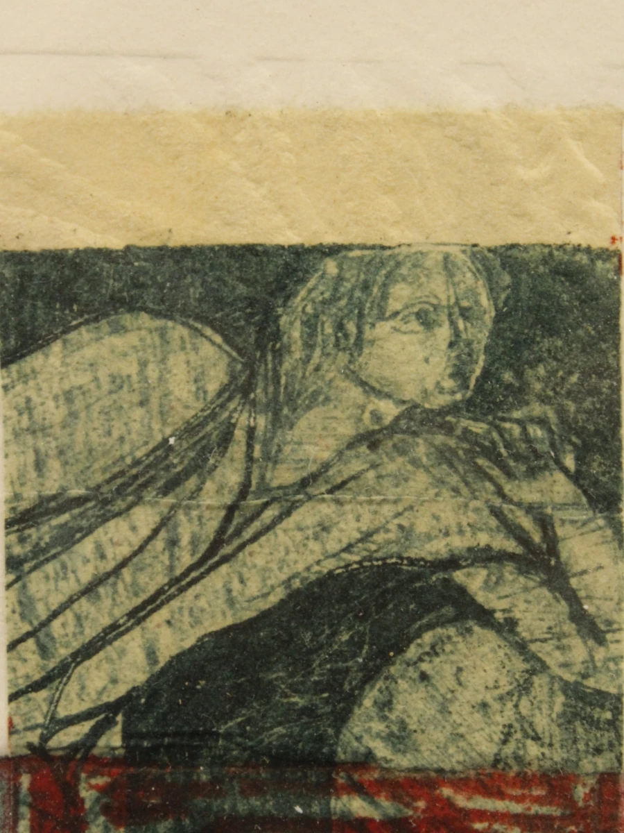 Gesigneerde grafisch werk 'Face à Face I' van Christiane Frenay